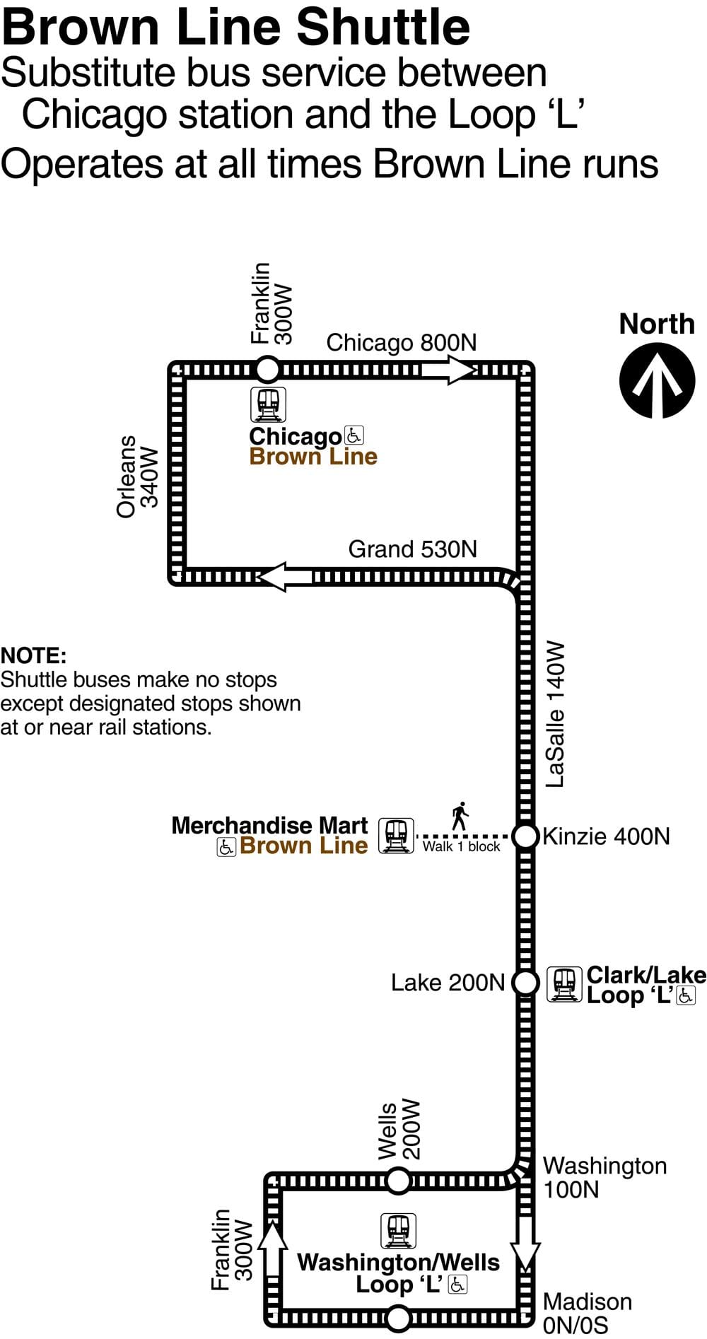 Chicago brown línu kort