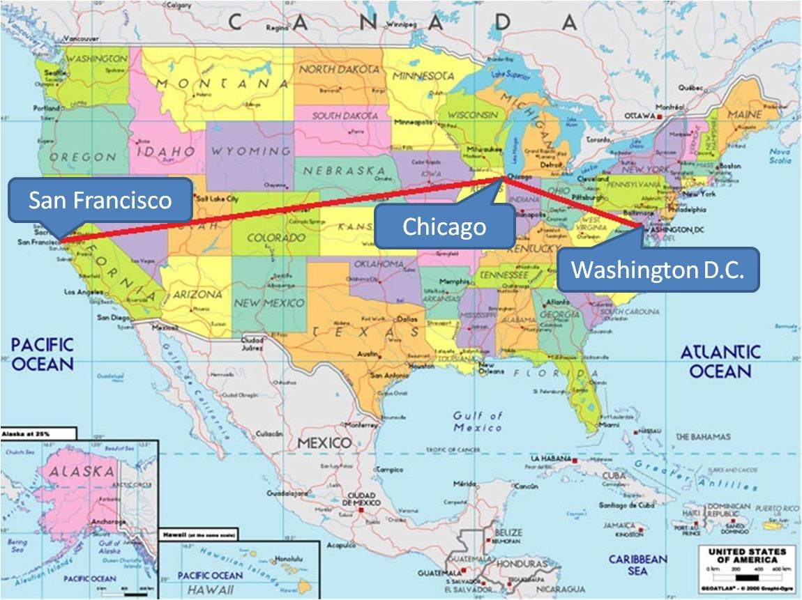 Chicago á BANDARÍKIN kort