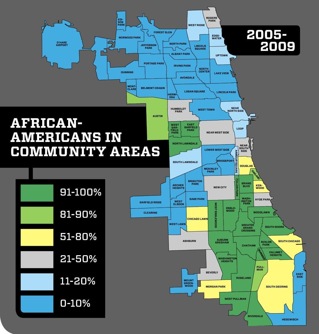 Chicago hverfinu glæpur kort