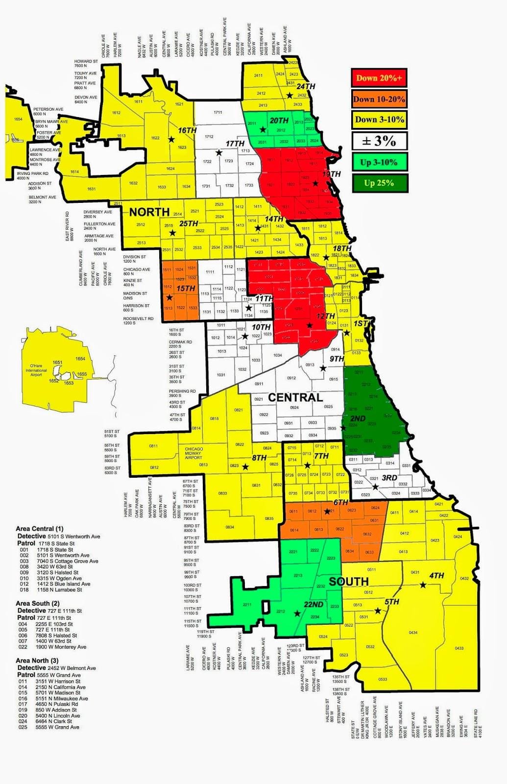 Lögreglan í Chicago glæpur kort