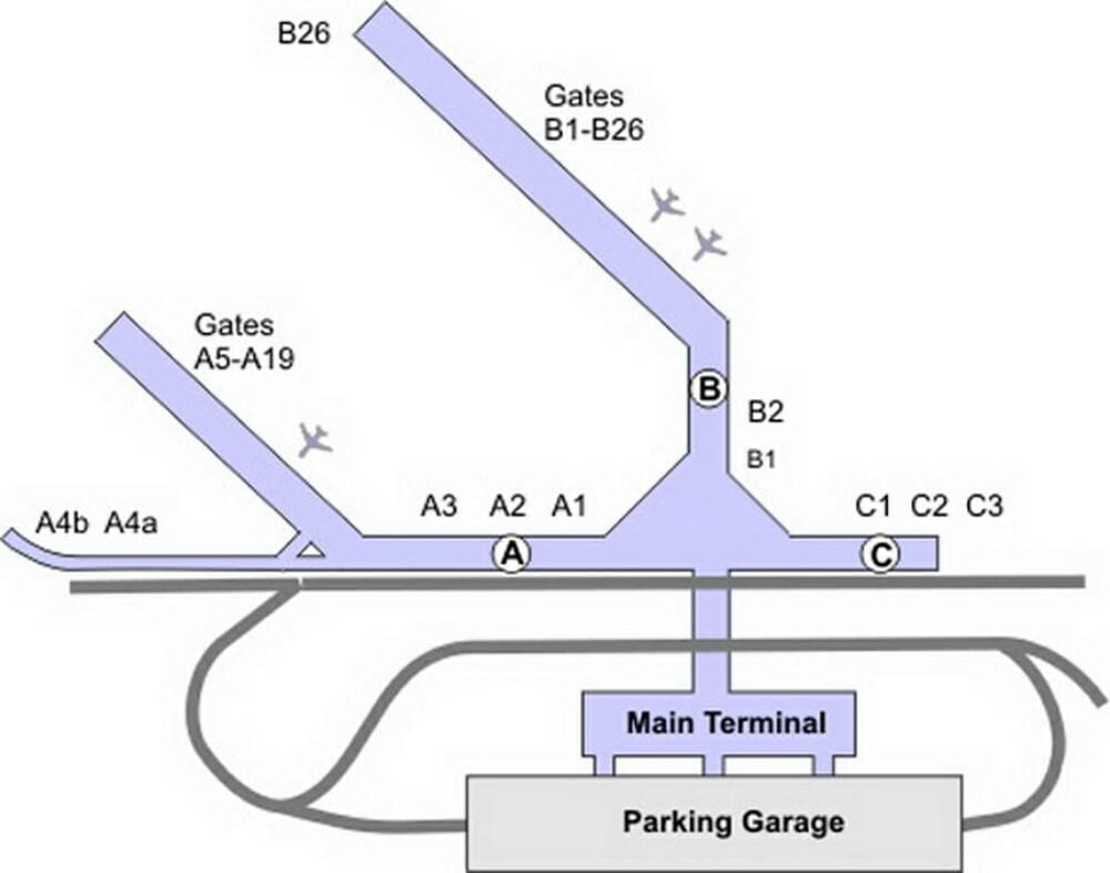 kort af Chicago Midway flugvöllur