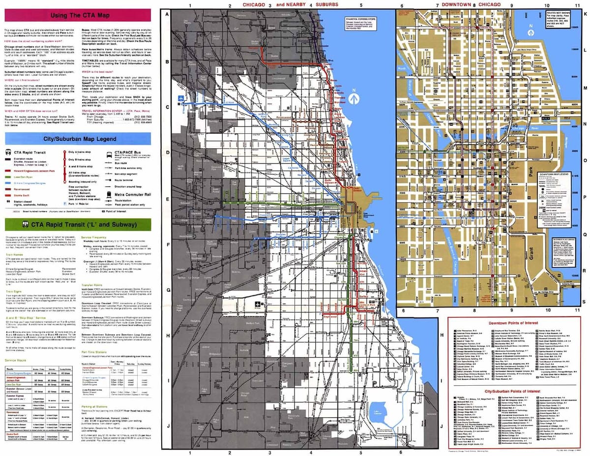 leiðum strætó Chicago kort