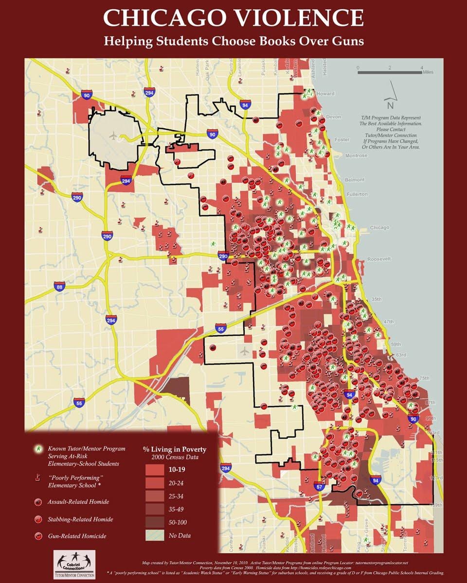 glæpur kort af Chicago