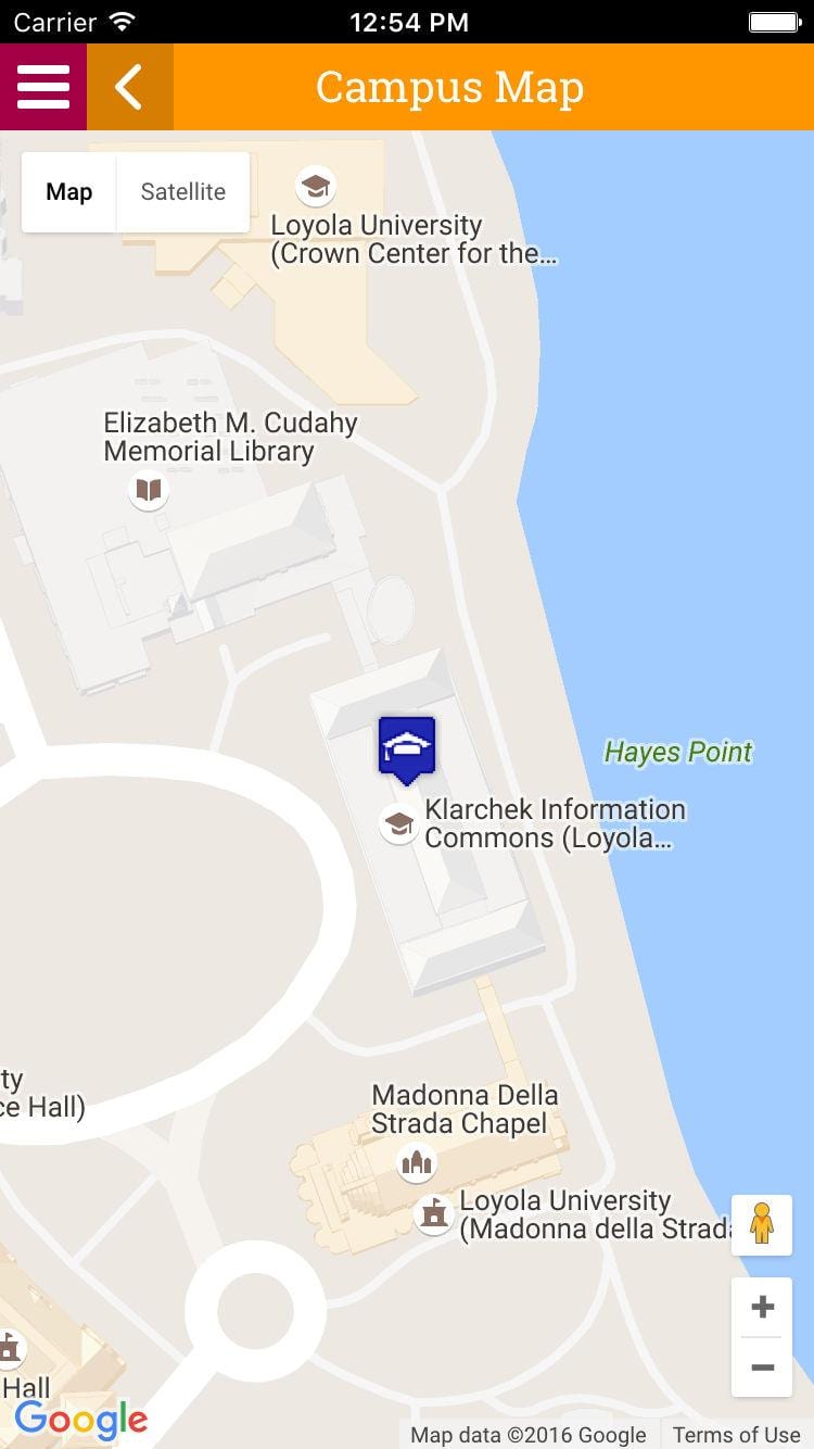 kort af Loyola háskóla Chicago
