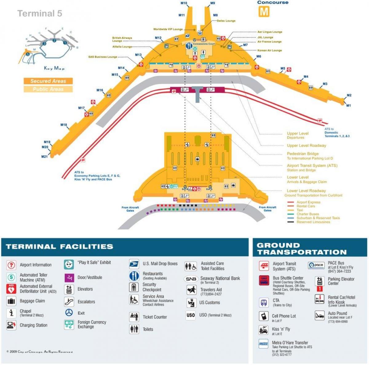 kort af O ' Hare terminal 5
