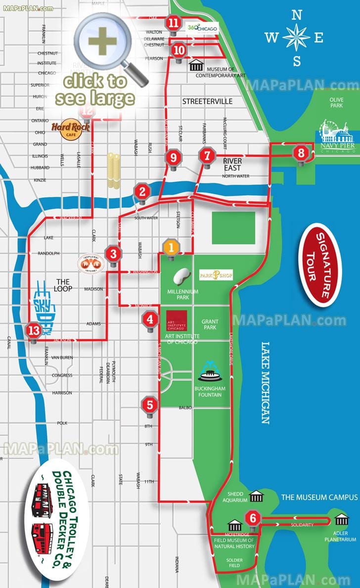 Chicago stór strætó ferð kort