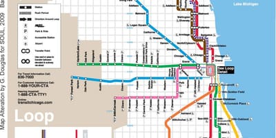 Chicago lest kort bláa línan