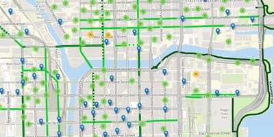 Chicago bílastæði svæði kort