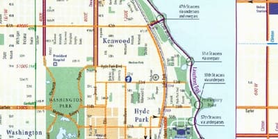 Chicago hjólinu lane kort
