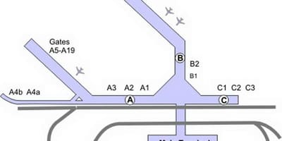 Kort af Chicago Midway flugvöllur