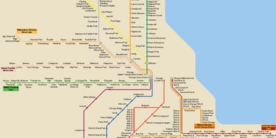 Chicago almenningssamgöngum kort
