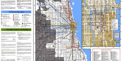 Leiðum strætó Chicago kort