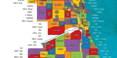 Kort af Chicago og úthverfi