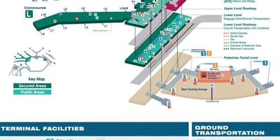 O ' Hare flugvöllur kort terminal 3